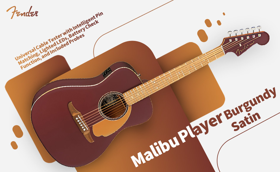 قیمت خرید فروش گیتار آکوستیک فندر Malibu Player Burgundy Satin