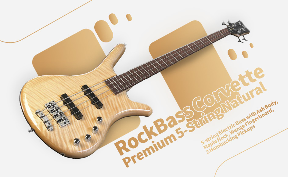قیمت خرید فروش گیتار باس وارویک RockBass Corvette Premium 5-String Natural