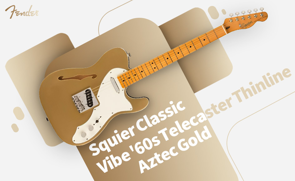 قیمت خرید فروش گیتار الکتریک فندر Squier Classic Vibe '60s Telecaster Thinline Aztec Gold
