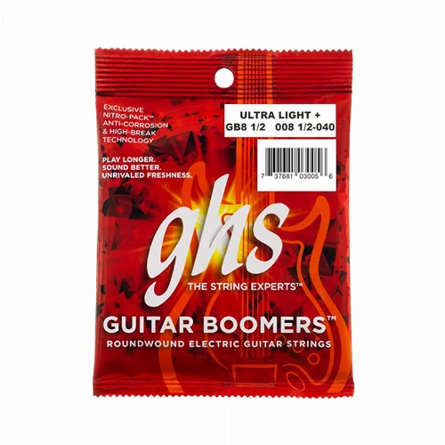 قیمت خرید فروش سیم گیتار الکتریک جی اچ اس مدل Boomers GB8 1/2 SET Ultra Light Plus 8.5-40