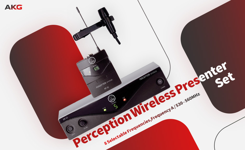 قیمت خرید فروش میکروفون بی سیم یقه ای ای کی جی Perception Wireless 45 Presenter Set