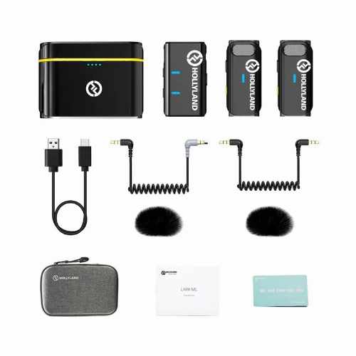 قیمت خرید فروش میکروفون یقه ای بی سیم Hollyland LARK M1 DUO Cool Black 
