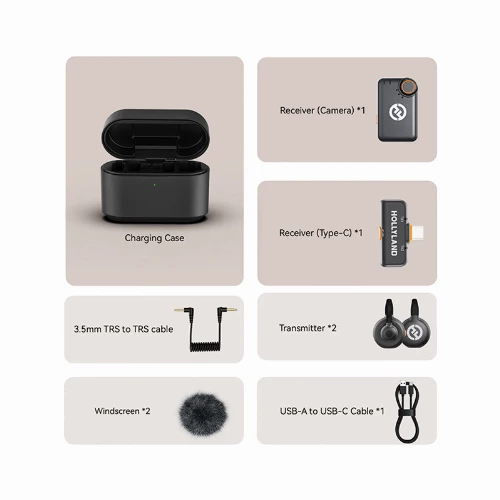 قیمت خرید فروش میکروفون یقه ای بی سیم Hollyland LARK M2S Mini Combo Gray 
