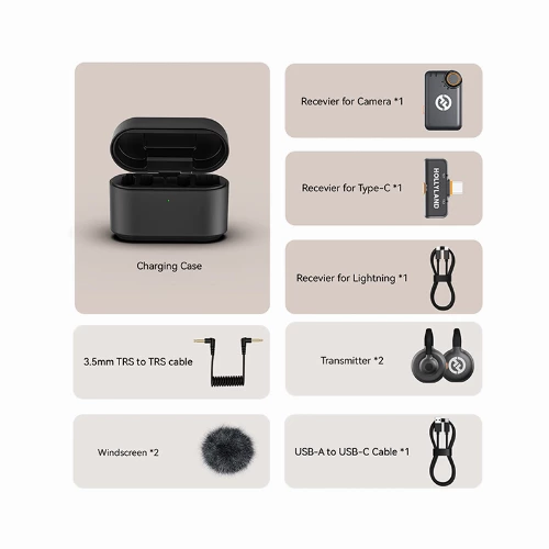 قیمت خرید فروش میکروفون یقه ای بی سیم Hollyland LARK M2S Ultimate Gray 