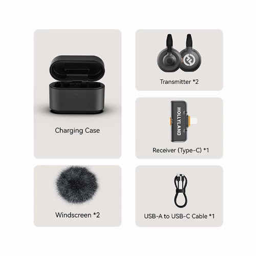 قیمت خرید فروش میکروفون یقه ای بی سیم Hollyland LARK M2S USB-C Gray 