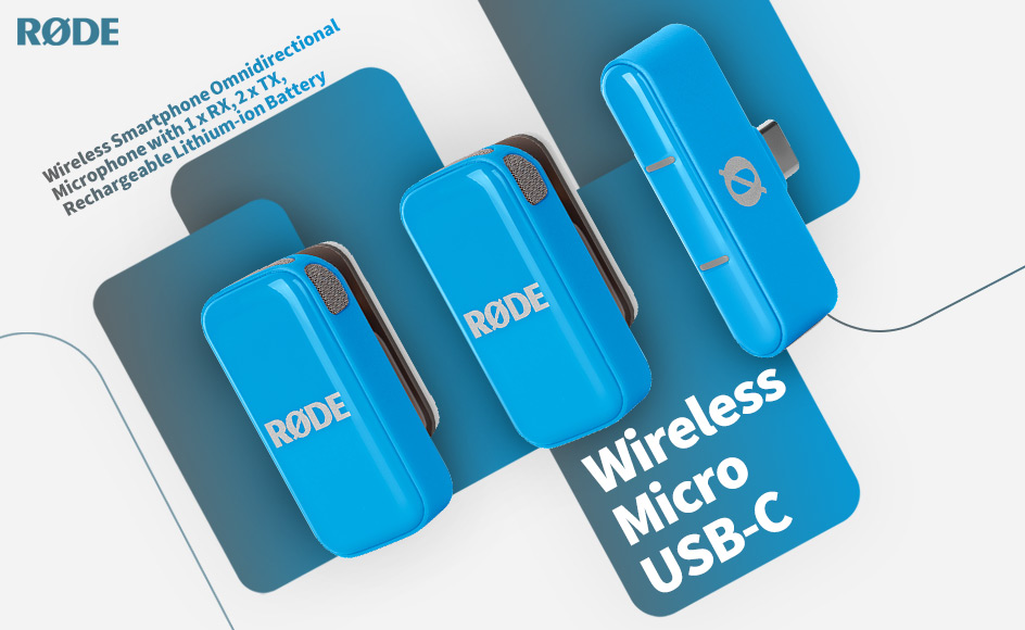 قیمت خرید فروش میکروفون یقه ای بی سیم رود Wireless Micro USB-C Blue
