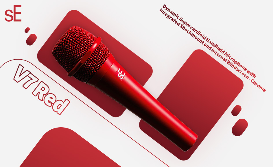 قیمت خرید فروش میکروفون داینامیک اس ای الکترونیکس V7 Red