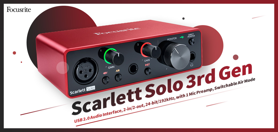 قیمت خرید فروش کارت صدا فوکوسرایت Scarlett Solo 3rd Gen